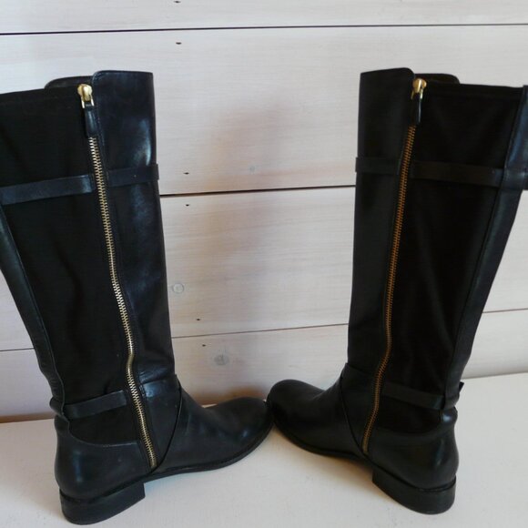Women's Cole Haan Grand Os Leather and Fabric Black Knee High 7 - Picture 7 of 9